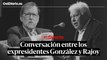 Los expresidentes Felipe González y Mariano Rajoy conversan en el Foro La Toja