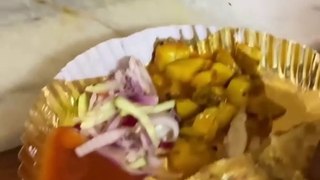 egg paratha with aloo sabji and souce famous street food india