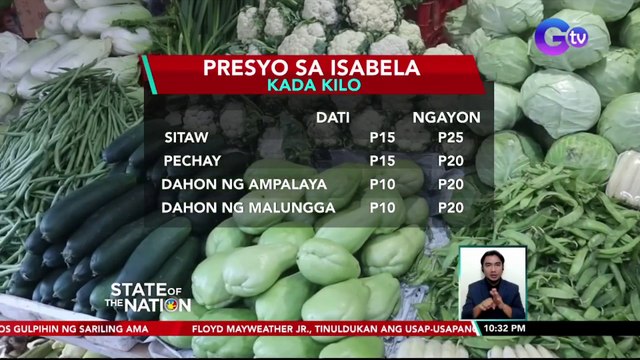 DA: Presyo ng palay, gulay at iba pang produktong pang-agrikultura, posibleng tumaas dahil sa pinsala ng Bagyong Karding | SONA