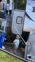Two-Year-Old Helps Guide Trailer