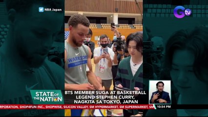 BTS member Suga at baskeball legend Stephen Curry, nagkita sa Tokyo, Japan | SONA