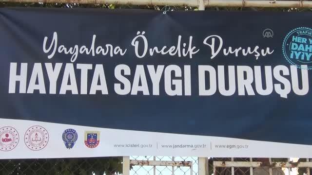 Ankara haberleri! Beypazarı'nda Yayalara öncelik duruşu, hayata saygı duruşu etkinliği