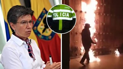 Alcaldesa Claudia López dice que no es su culpa y regañó a la Policía por vandalismo en la Catedral Primada