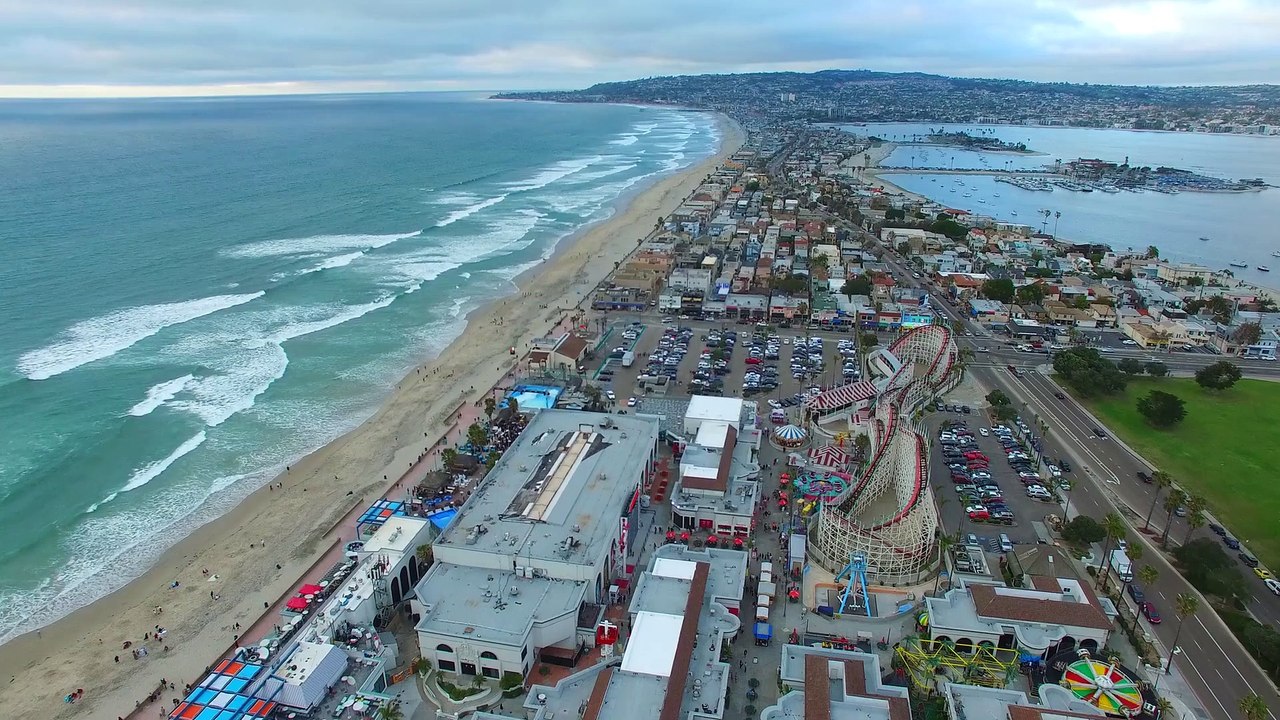 Coastline Beach City Usa Sunset