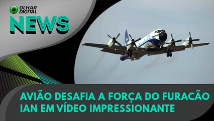 Ao Vivo | Avião desafia a força do furacão Ian em vídeo impressionante | 29/09/2022 | #OlharDigital