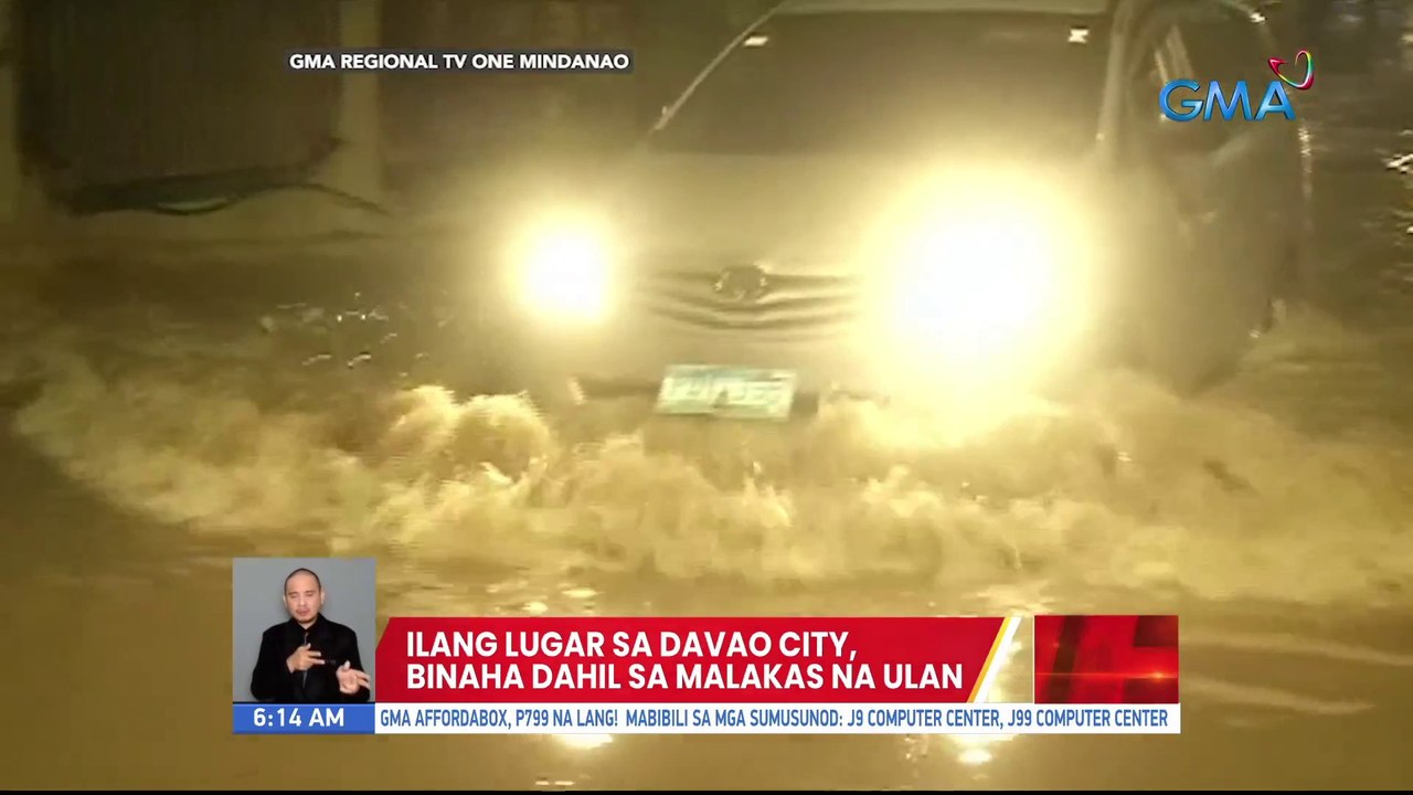 Ilang lugar sa Davao City, binaha dahil sa malakas na ulan | UB