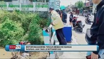 MOTOR MAHASISWA TERJUN BEBAS KE SUNGAI