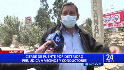 Manchay: cierre de puente por deterioro perjudica a vecinos y conductores