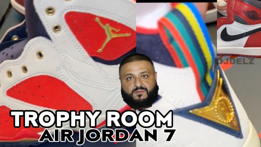 Dj Khaled air Jordan sneaker collection trophy room 7,Chicago 1 lost and found