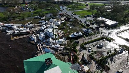 Fort Myers, Florida, from the air after the devastation of Hurricane Ian