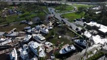 Floride: Fort Myers vue du ciel après le passage de l'ouragan Ian