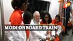 PM Modi Travels In Vande Bharat Express Train From Gandhinagar To Ahmedabad