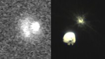 Pow! DART asteroid impact seen from ground observatory and cubesat