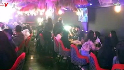 Sparklers Ignite Paper Decorations, Turning Pub Celebration Into an Inferno