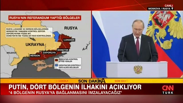 üm gözler Kremlin'de! Moskova'da ilhak töreni... Putin'den flaş açıklamalar