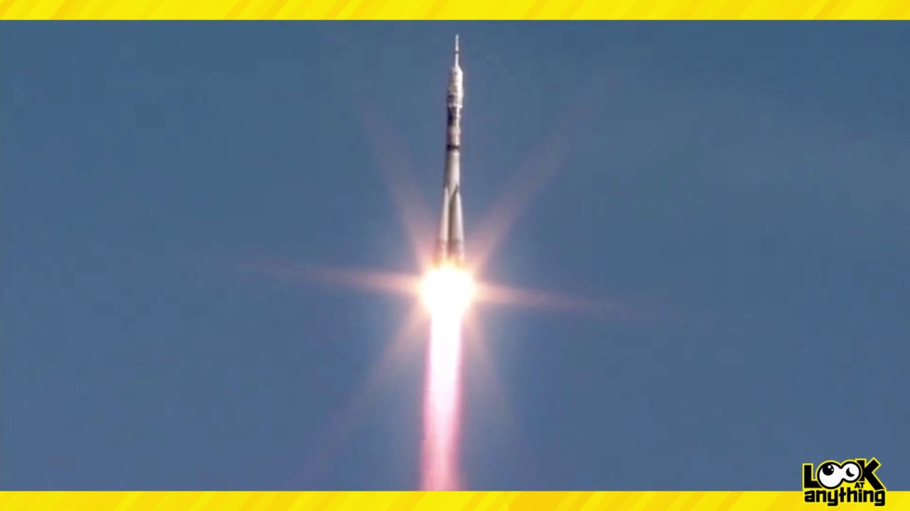 The Russian Soyuz spacecraft launches on its way to the International Space Station.