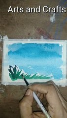 Easy scenery drawing by acrylic colour