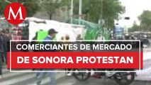 Protestan comerciantes frente al mercado de Sonora por malas condiciones