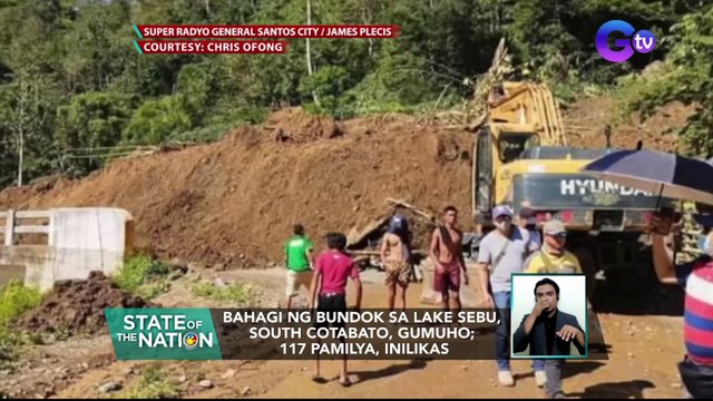 Bahagi ng bundok sa Lake Sebu, South Cotabato, gumuho; 117 pamilya, inilikas | SONA