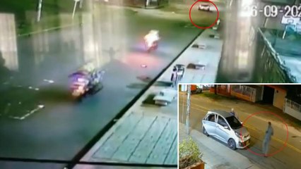 Cámaras de seguridad captaron persecución de película por el robo de un carro en Bogotá