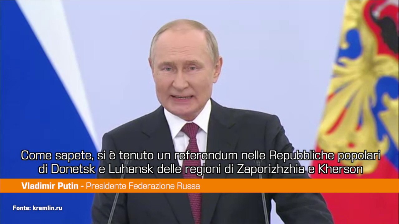 La Russia annette 4 regioni ucraine, Putin "È la volontà del popolo"