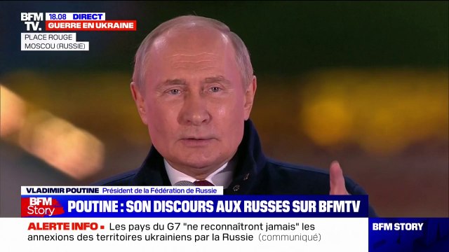 Vladimir Poutine: Les républiques de Louhansk, Donetsk, Zaporijjia et Kherson ont fait le choix d'être rattachées à leur patrie historique: la Russie