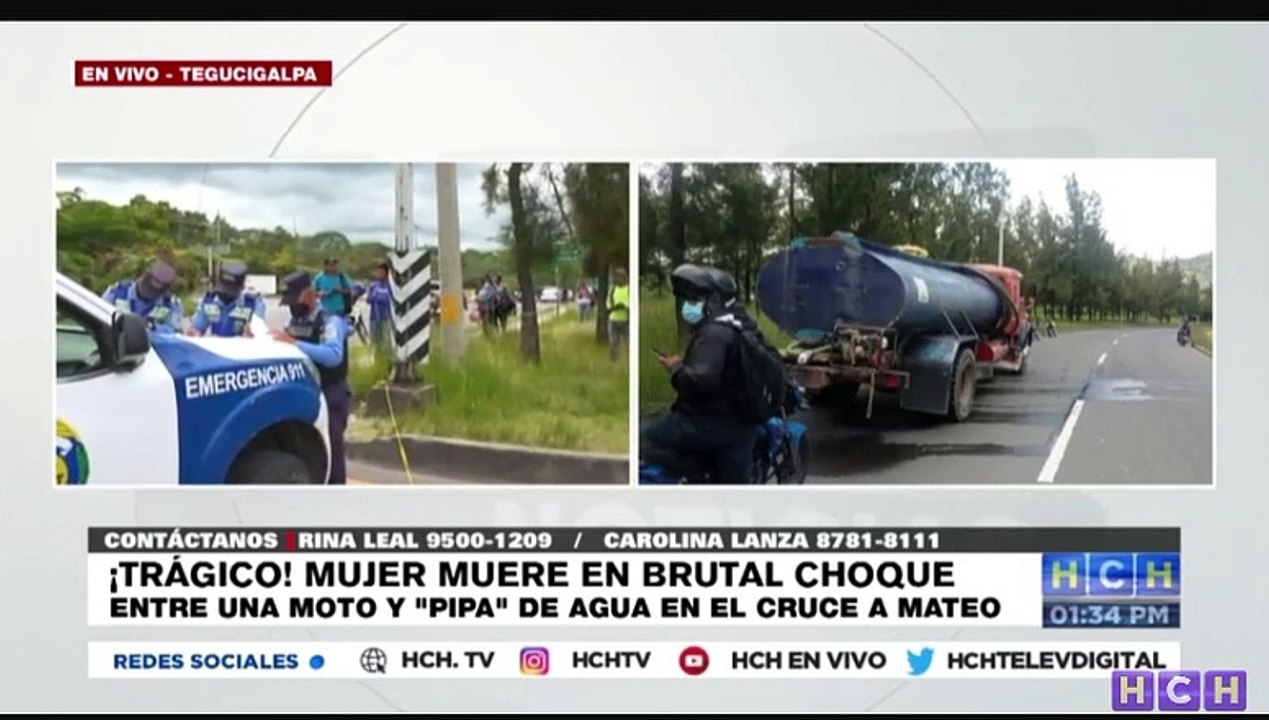 ¡Desgracia! Pasajera de moto perece embestida por “pipa” de agua en cruce a aldea Mateo