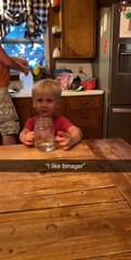 Kid Reacts to Drinking Vinegar For First Time