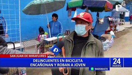 SJM: delincuentes en bicicleta asaltan a estudiante universitaria y se llevan su mochila