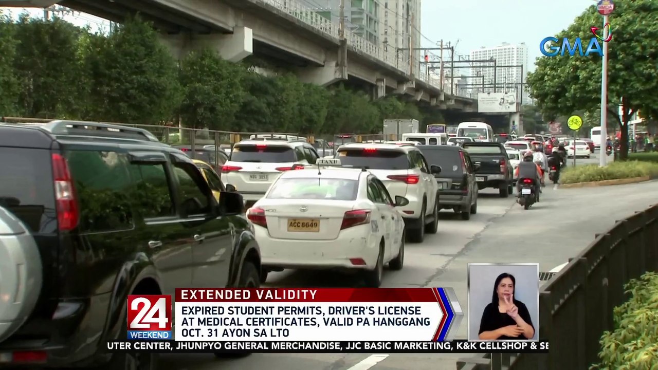 Expired student permits, driver's license at medical certificates, valid pa hanggang Oct., 31 ayon sa LTO | 24 Oras Weekend