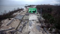 Aerial footage shows destruction and flooding caused by Hurricane Ian