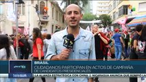 Brasileños participan en actos de campaña de candidatos presidenciales