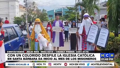 Con un colorido desfile, católicos inauguran el "Mes de Las Misiones" en Santa Bárbara