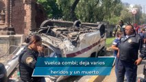 Volcadura de combi deja varios heridos y un muerto en Insurgentes Norte