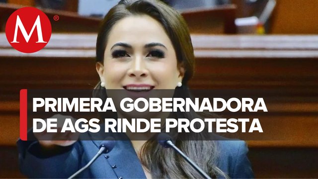Tere Jiménez rinde protesta como primera gobernadora de Aguascalientes