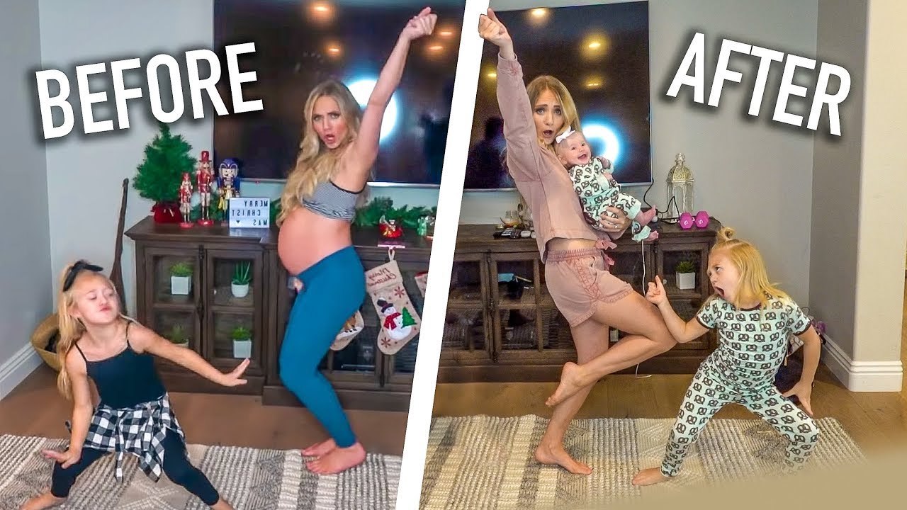 LaBrant Family Baby Mama Dance With Baby Posie!!! (Before And After)