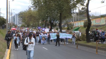 Cientos de manifestantes rechazan la violencia de género en Ecuador