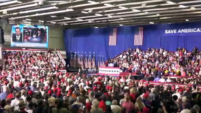 President Trump holds rally in Warren, Michigan October 01 2022