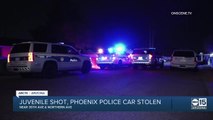 Juvenile shot, Phoenix police car stolen while investigating scene near 35th and Northern avenues