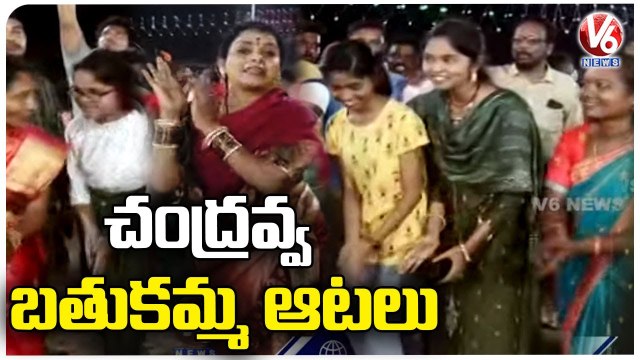 Teenmaar Chandravva Bathukamma Dance With Muslims _ Vemulawada _ Bathukamma Celebrations 2022 _ V6