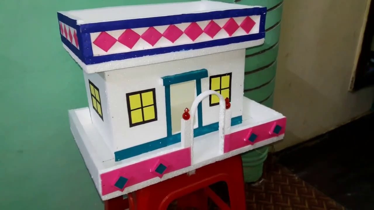 Thermocol House for School Project #1 || Thermocol Craft Ideas