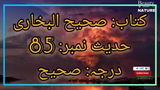 Sahih Bukhari Hadees No.85 _ Hadees Nabvi in Urdu _ Bukhari Hadees _ Beauty of NatureAR