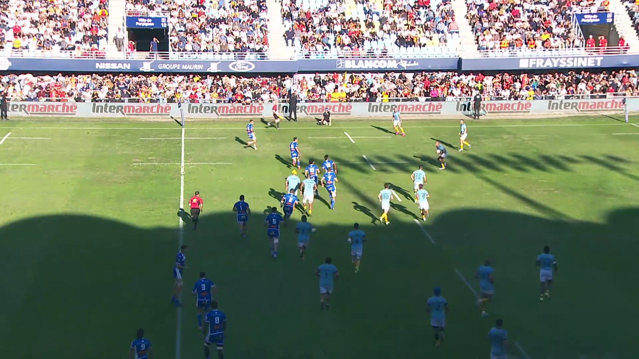 TOP 14 - Essai de Afusipa TAUMOEPEAU (USAP) - USA Perpignan - Castres Olympique - Saison 2022/2023