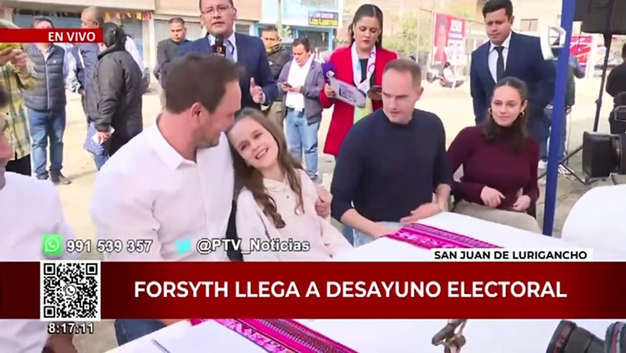 George Forsyth llegó a SJL para desayuno electoral: “Nosotros estamos seguros que vamos a ganar”