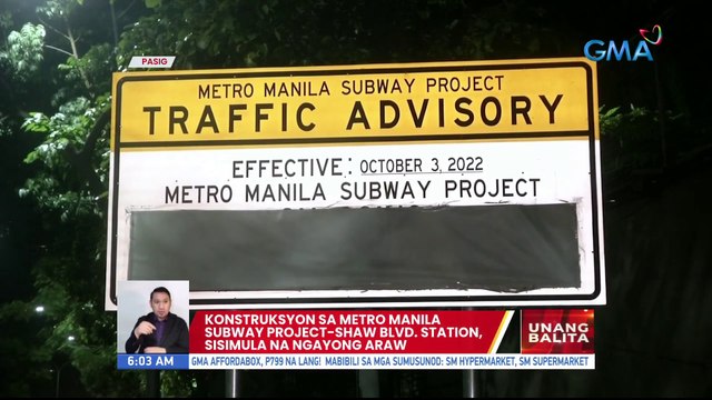 Konstruksyon sa Metro Manila Subway Project - Shaw Blvd. Station, simula na ngayong araw | UB