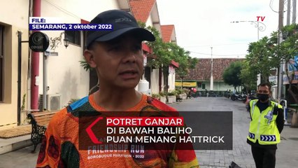 Potret Ganjar Pranowo di Bawah Baliho Puan 2024 Menang Hattrick