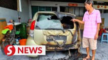 Technician fears for family's safety after car torched in porch ...