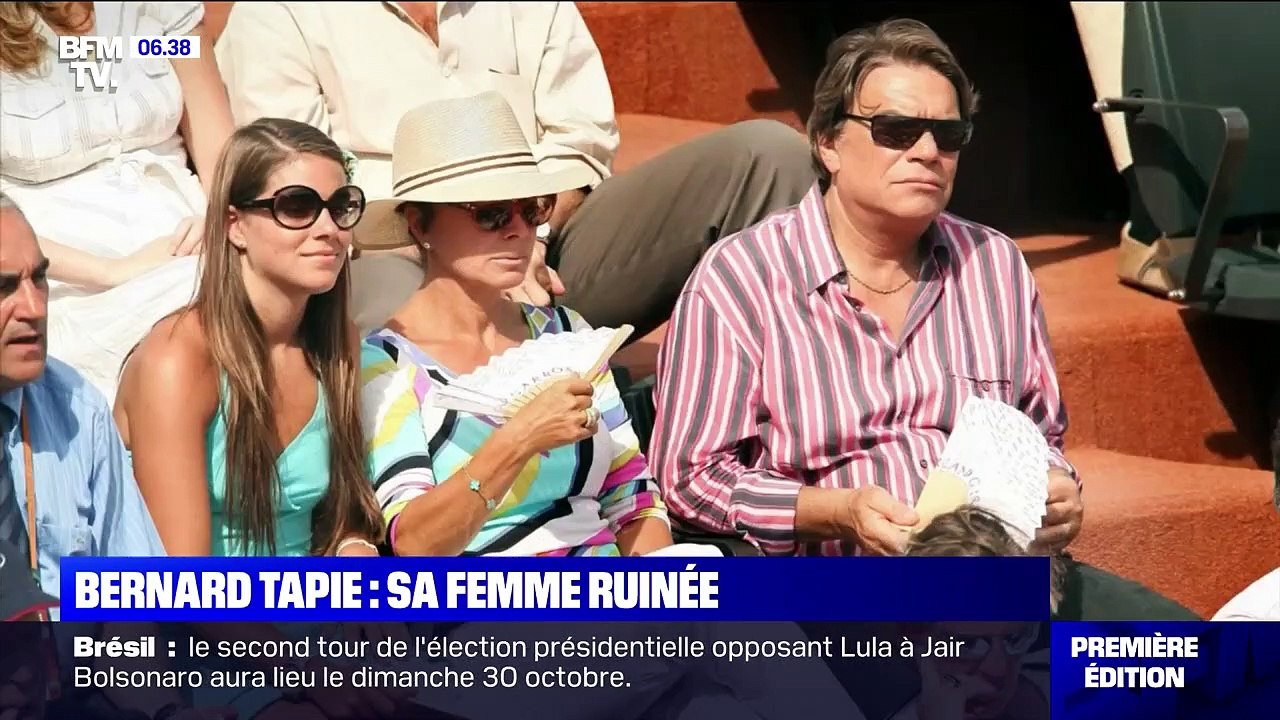 Extrait du reportage de BFMTV sur la situation financière catastrophique de Dominique Tapie après la mort de Bernard. Elle vit avec 800 euros par mois désormais et fait face à des dettes colossales.
