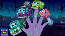 Scary Firetruck Finger Family - Spooky Halloween Song for Kids