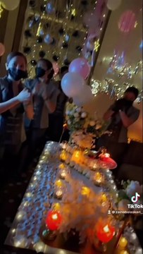 زينب العسكري تحتفل بعيد ميلاد ابنتها وظهور نادر لزوجها